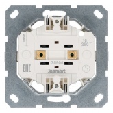 Розетка двойная с заземлением со шторками Jasmart G 16А, белый глянцевый
