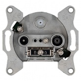 Розетка TV+FM+SAT Jasmart G d9.5мм оконечная, белый глянцевый