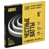 Светодиодная термостойкая лента ИЭК SMD2835 120Led 8W/m 24V IP67 3000K 13mm (уп. 5м) для бани/сауны