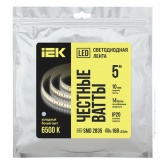 Лента светодиодная ИЭК LED 2835 168Led/m 14W/m 6500K 24V IP20 холодный дневной 10mm (уп. 5м)
