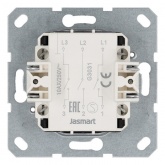 Выключатель трехклавишный Jasmart G 10A, черный матовый
