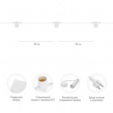 Гирлянда Белт-Лайт 2 жилы шаг 40 см патроны E27 влагостойкая IP65 белый провод ПВХ (бухта 100м)