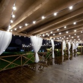 Гирлянда Белт-Лайт 2 жилы шаг 40см IP65 комплект с LED лампами E27 черный провод каучук (бухта 100м)