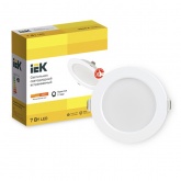 Светильник светодиодный ИЭК LED ДВО 1611 7Вт 3000K 380Lm IP20 круг белый d70/D95x35mm