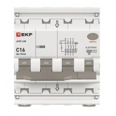 Дифавтомат EKF PROxima АВДТ-63N 3P+N 16А 10мА характеристика C тип АС трехфазный электронный 6кА (дифференциальный автомат, АВДТ)
