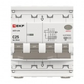 Дифавтомат EKF PROxima АВДТ-63N 3P+N 25А 30мА характеристика C тип АС трехфазный электронный 6кА (дифференциальный автомат, АВДТ)