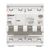 Дифавтомат EKF PROxima АВДТ-63N 3P+N 50А 100мА характеристика C тип АС трехфазный электронный 6кА (дифференциальный автомат, АВДТ)