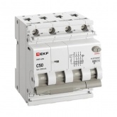 Дифавтомат EKF PROxima АВДТ-63N 3P+N 50А 300мА характеристика C тип АС трехфазный электронный 6кА (дифференциальный автомат, АВДТ)