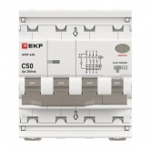 Дифавтомат EKF PROxima АВДТ-63N 3P+N 50А 300мА характеристика C тип АС трехфазный электронный 6кА (дифференциальный автомат, АВДТ)