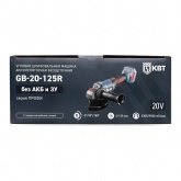 Угловая шлифовальная машина КВТ GB-20-125R без АКБ и ЗУ максимальным размером оснастки до 125 мм