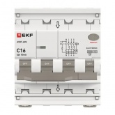 Дифавтомат EKF PROxima АВДТ-63N 3P+N 16А 10мА характеристика C тип А трехфазный электронный 6кА (дифференциальный автомат, АВДТ)