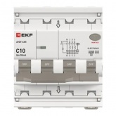 Дифавтомат EKF PROxima АВДТ-63N 3P+N 10А 30мА характеристика C тип А трехфазный электронный 6кА (дифференциальный автомат, АВДТ)