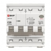 Дифавтомат EKF PROxima АВДТ-63N 3P+N 20А 30мА характеристика C тип А трехфазный электронный 6кА (дифференциальный автомат, АВДТ)