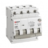 Дифавтомат EKF PROxima АВДТ-63N 3P+N 32А 30мА характеристика C тип А трехфазный электронный 6кА (дифференциальный автомат, АВДТ)