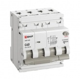 Дифавтомат EKF PROxima АВДТ-63N 3P+N 40А 30мА характеристика C тип А трехфазный электронный 6кА (дифференциальный автомат, АВДТ)