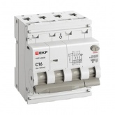 Дифавтомат EKF PROxima АВДТ-63N (S) 3P+N C16А 100мА тип АС трехфазный селективный электронный 6кА (дифференциальный автомат, АВДТ)