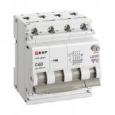 Дифавтомат EKF PROxima АВДТ-63N (S) 3P+N C40А 300мА тип АС трехфазный селективный электронный 6кА (дифференциальный автомат, АВДТ)
