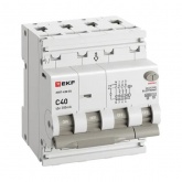 Дифавтомат EKF PROxima АВДТ-63N (S) 3P+N C40А 300мА тип АС трехфазный селективный электронный 6кА (дифференциальный автомат, АВДТ)