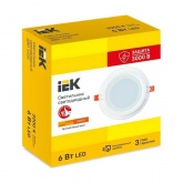 Светильник светодиодный ИЭК LED ДВО 1620 6Вт 3000K 480Lm IP20 со стеклом круг d75/D96x37mm