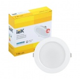 Светильник светодиодный ИЭК LED ДВО 1612 9Вт 4200K 620Lm IP20 круг белый d90/D118x35mm