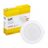 Светильник светодиодный ИЭК LED ДВО 1613 12Вт 3000K 860Lm IP20 круг белый d110/D145x35mm