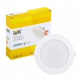 Светильник светодиодный ИЭК LED ДВО 1621 12Вт 4200K 1020Lm IP20 со стеклом круг d125/D160x37mm