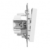 Механизм выключателя 1-клавишного EKF с подсветкой 10А Эпика белый