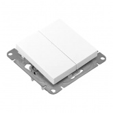 Механизм выключателя 2-клавишного EKF 10А Эпика белый