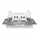 Механизм выключателя 2-клавишного EKF 10А Эпика белый