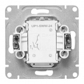 Механизм выключателя 2-клавишного EKF с подсветкой 10А Эпика белый