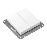 Механизм переключателя 2-клавишного EKF перекрестного 10А Эпика белый