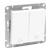 Механизм 2-клавишного кнопочного выключателя EKF для жалюзи Эпика белый