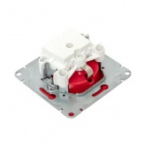 Механизм розетки EKF 2P+E 16А с защитными шторками Эпика красный