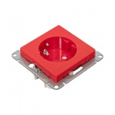Механизм розетки EKF 2P+E 16А с защитными шторками Эпика красный