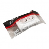 Двойная розетка EKF 2х2P+E 16А с рамкой Эпика белый