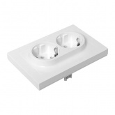 Двойная розетка EKF 2х2P+E 16А с рамкой Эпика белый