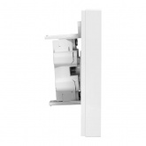 Двойная розетка EKF без заземления 2х2P 16А с защитными шторками с рамкой Эпика белый