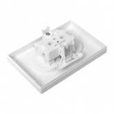 Двойная розетка EKF без заземления 2х2P 16А с защитными шторками с рамкой Эпика белый