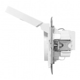 Механизм розетки EKF 2P+E 16А с защитными шторками с крышкой IP44 Эпика белый