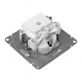 Механизм розетки EKF 2P+E 16А с защитными шторками с крышкой IP44 Эпика белый