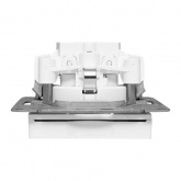 Механизм розетки EKF 2P+E 16А с защитными шторками с крышкой IP44 Эпика белый