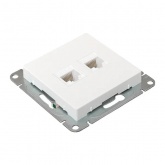 Механизм двойной компьютерной розетки EKF RJ45 кат.5 Эпика белый