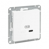 Механизм зарядной розетки EKF USB тип C быстрая зарядка Эпика белый