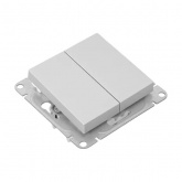 Механизм выключателя 2-клавишного EKF 10А Эпика алюминий