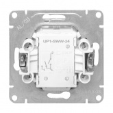 Механизм выключателя 2-клавишного EKF с подсветкой 10А Эпика алюминий