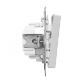 Механизм выключателя 2-клавишного EKF с подсветкой 10А Эпика алюминий