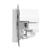 Механизм розетки EKF 2P+E 16А с USB-А и USB-C со шторками Эпика алюминий