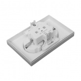 Двойная розетка EKF 2х2P+E 16А с рамкой Эпика алюминий