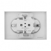 Двойная розетка EKF 2х2P+E 16А с защитными шторками с рамкой Эпика алюминий