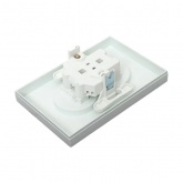 Двойная розетка EKF без заземления 2х2P 16А с защитными шторками с рамкой Эпика алюминий